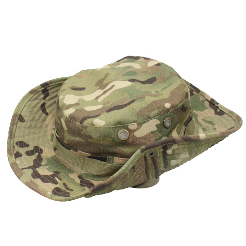 Tactical Camouflage Bucket Hat Military Style Training Sunshade Hat Outdoor Fishing Fisherman Hat Mountain Climbing Brimmed Round Edge Hat