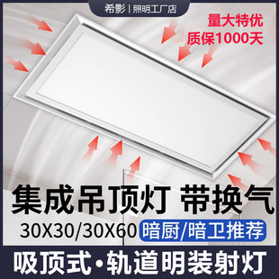 Integrated Ceiling Panel Light Ventilation Toilet Bathroom Bathroom Kitchen Special Buckle Lighting Embedded Flat Panel Light