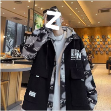 外套男春秋季新款2024休闲夹克男士高中学生青少年上衣服连帽春装