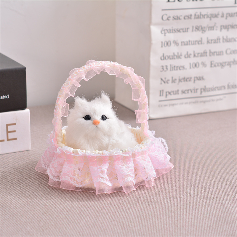 소리와 함께 흰 고양이 (무작위 대나무 바구니 보내기)