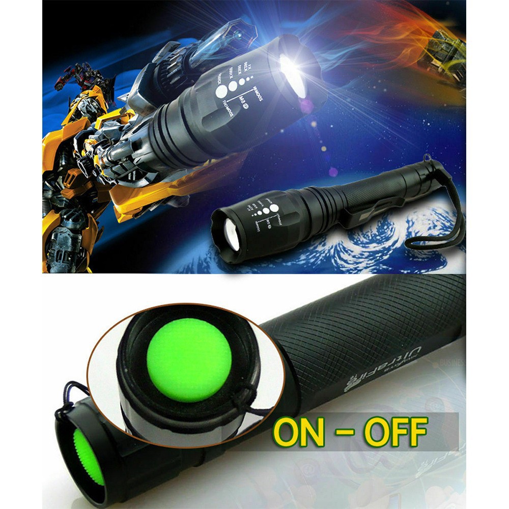 Transfronterizo LED zoom telescópico T6 linterna L2 aleación de aluminio Super brillante al aire libre X7 linterna recargable linterna portátil