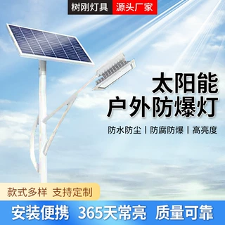 太阳能LED防爆路灯加油站加气站化工厂防爆灯6米高杆投光灯应急灯