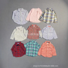 2025新款外贸原单男女宝宝衬衫衣服中小儿童格子条纹衬衣现货批发