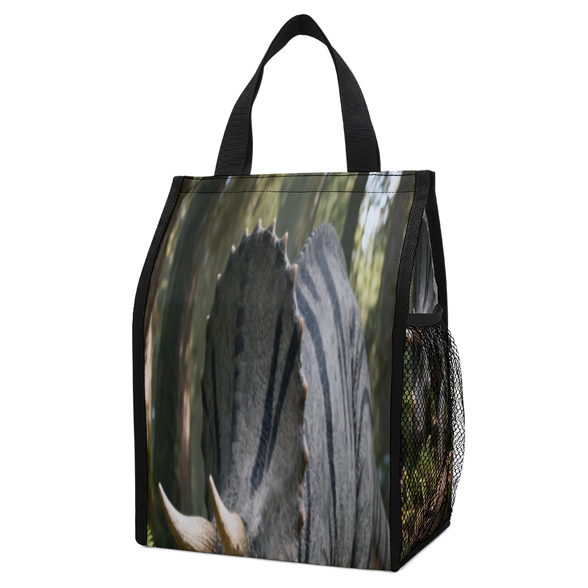 森林中的三角龙高品质保温锁冷餐袋手提袋，容量大重量轻侧面有网