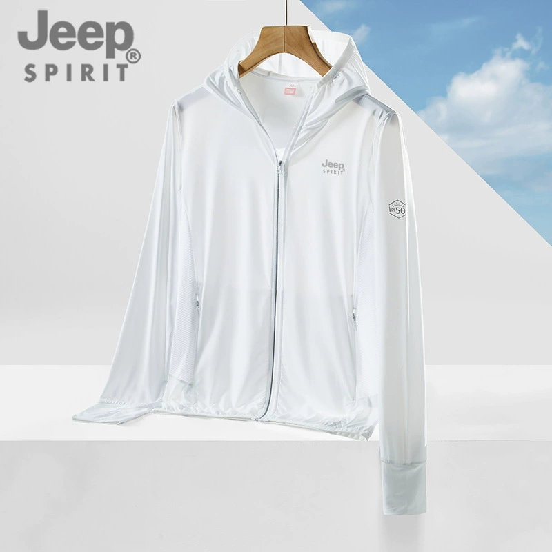 JEEP SPIRIT Шёлковая летняя ультратонкая дышащая одежда для мужчин и женщин, защита от УФ