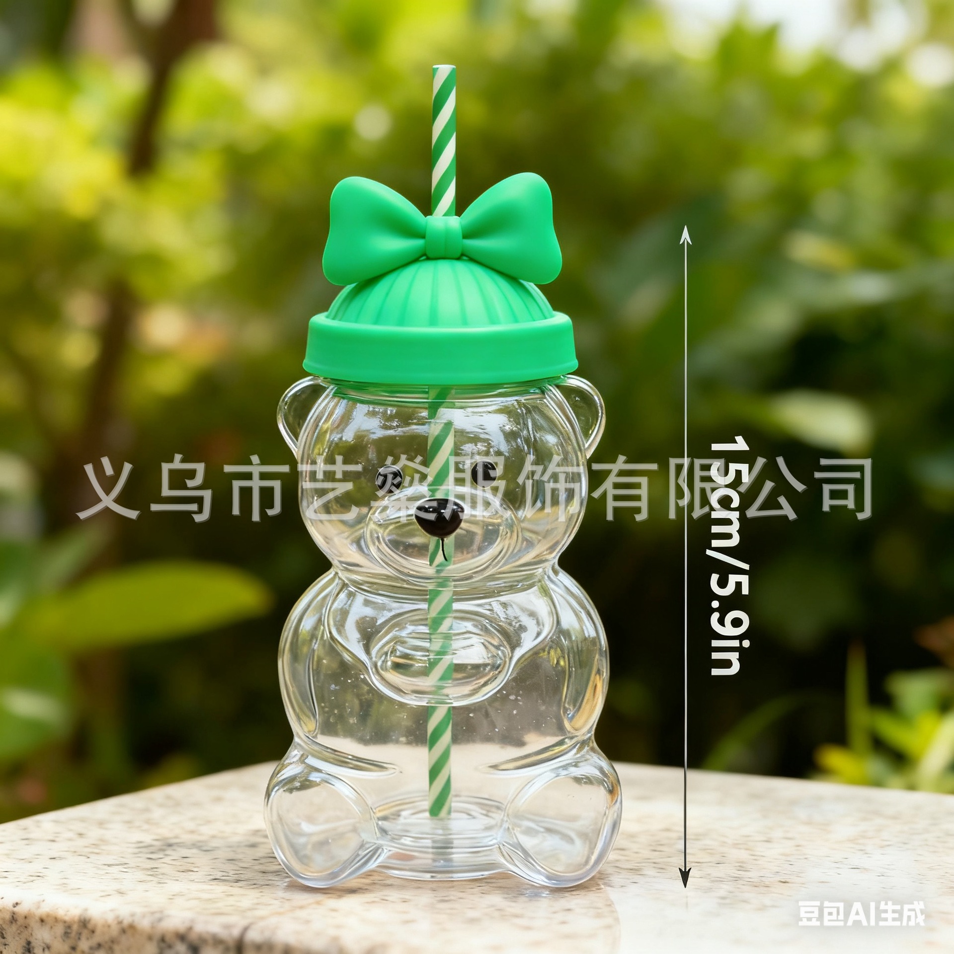 Transfronterizo Amazon Bearista Glass Straw Cup Teddy Bear Glass Straw Cup en stock