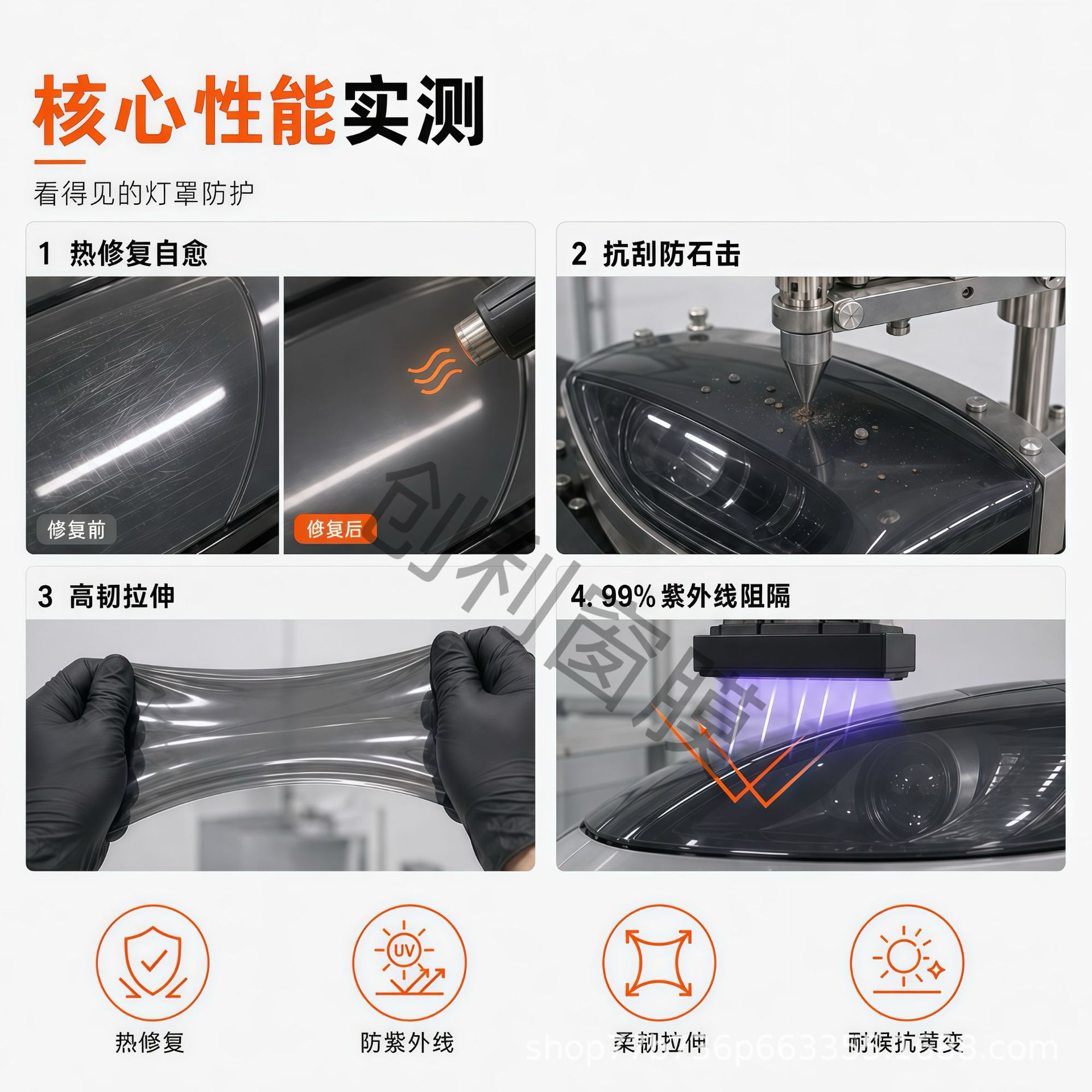 Car TPU headlight protective film, blackened taillight film, PPF repair light film, TPU light film, color change film wholesale