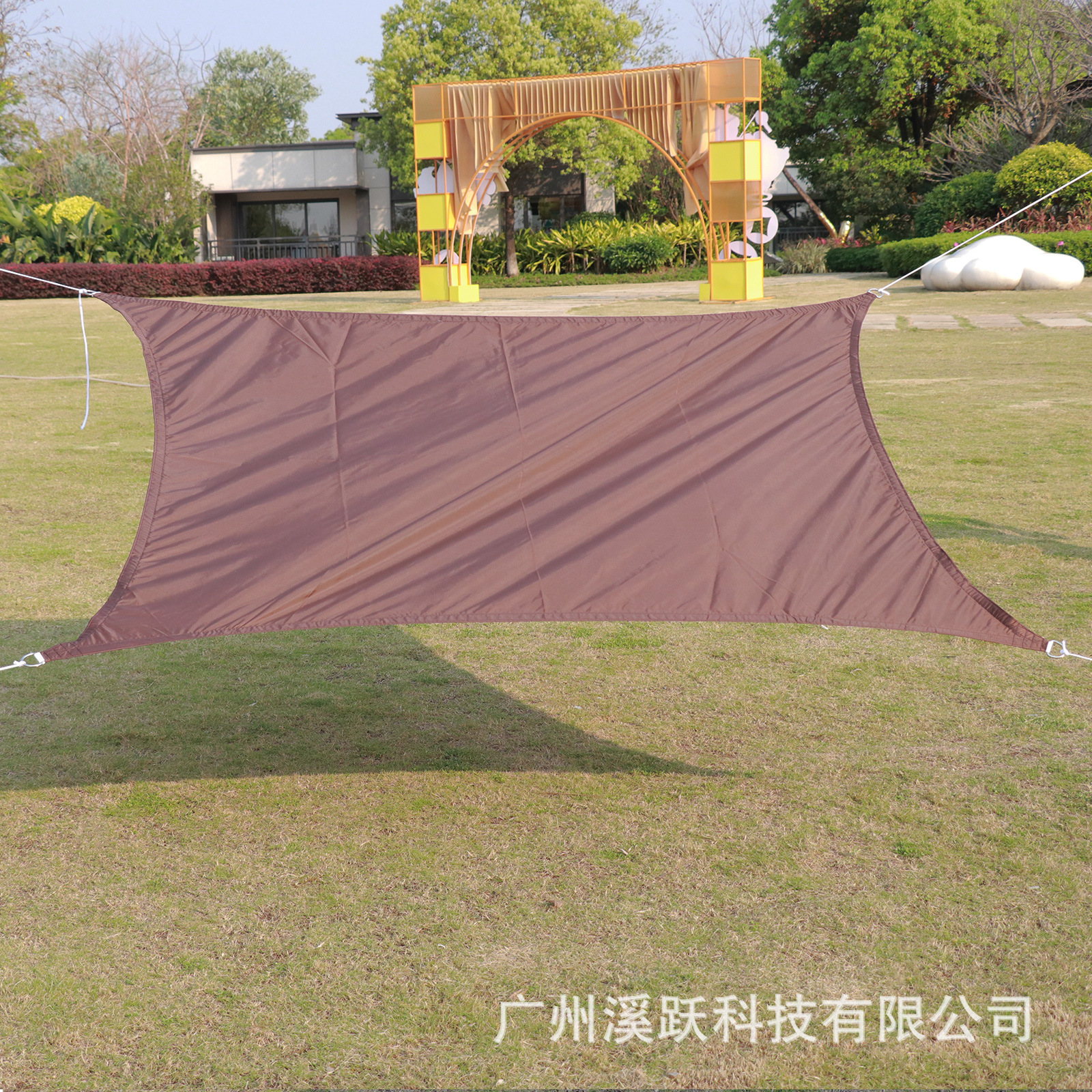 Four-Corner Waterproof Sunshade Sail Polyester Waterproof Sun Protection Uv-Resistant Shade Cloth Sunshade Net for Courtyard Outdoor Villa