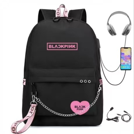 Nueva mochila bolsa de cadena mochila periférica bolsa de deporte estudiante bolsa de color caramelo bolsa de color brillante bolsa de carga USB