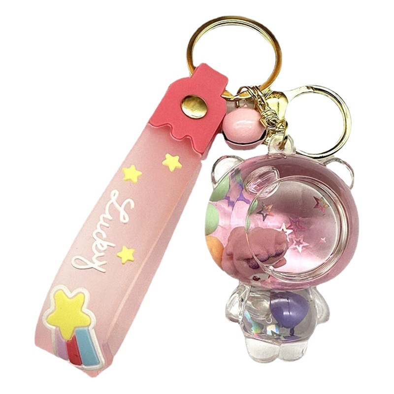 Lingnabel Quicksand botella llavero moda exquisita mochila muñeca colgante pareja bolsa a la deriva botella pequeños adornos