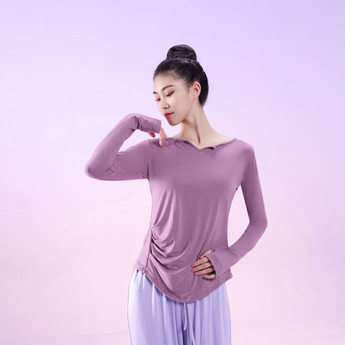 Dance Practice Top for Women, Long Sleeve, Chinese Classical Dance Costume, Physical Training Clothing, Dancing, Latin Spring and Autumn
