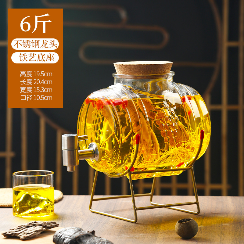 工場直販ワイングラスボトル家庭用増粘高麗人参ワイン樽密封ワイン瓶蛇口付き大量割引