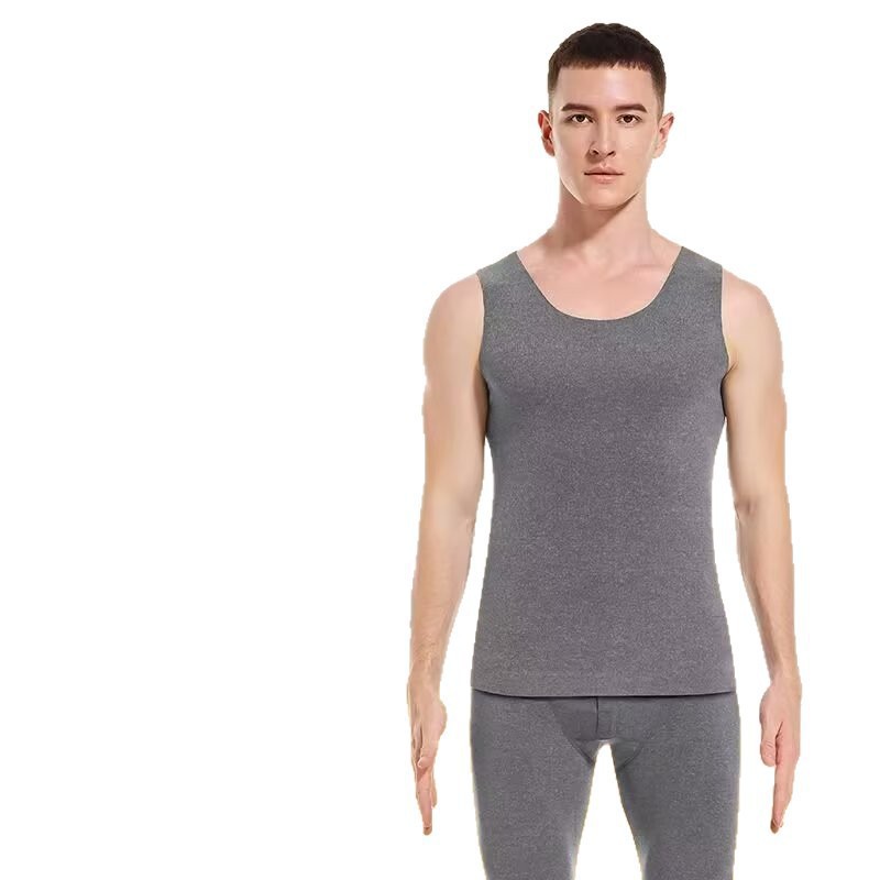chaleco cálido ropa interior hombre invierno invierno sin rastro antibacteriano calor grueso de pelusa chaqueta de fondo de otoño pantalones de otoño nuevo conjunto