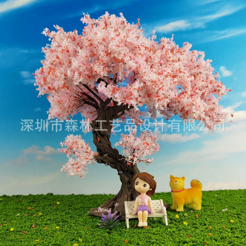 DIY ручное моделирование искусственных деревьев микро-ландшафтный декоративный аксессуар песочницы модель проволочных деревьев вишни 5 # лист G цвет