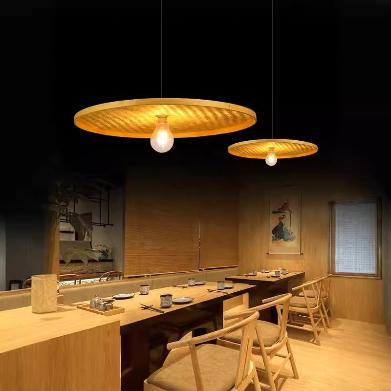 bambú trenzado doigasa lámpara de lámpara retro sombrero de paja residencial trenzado de paja caña trenzado del sudeste asiático lámpara de paja casa de paja