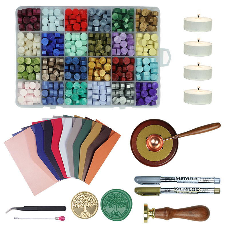 Color europeo fuego pintura cera grano traje 24 color fuego pintura sello cera grano mezclado color fuego pintura vela horno de fusión y otra fábrica al por mayor