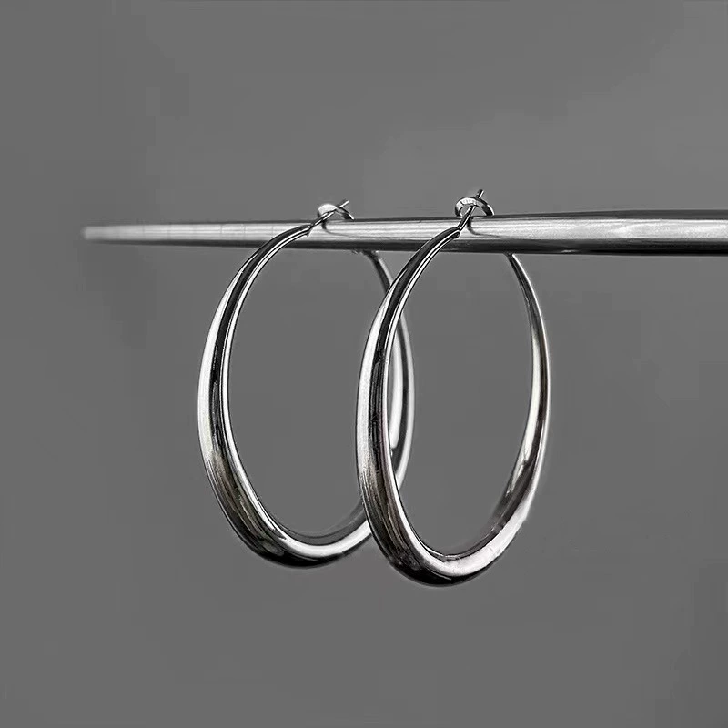 Серьги, модные, серебристая застежка, интернет-стиль, серебро 925, простой и элегантный дизайн