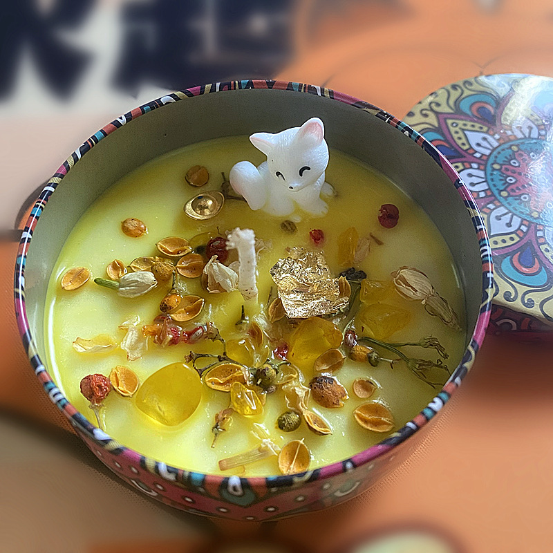 Little Fox Cane Candle Ice Flower Lovely Creativity Regalo Velas Rosa