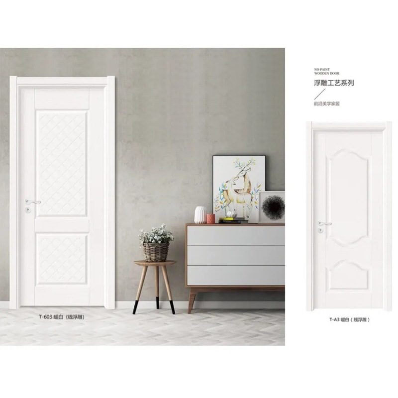 Puerta de madera maciza pintada puerta de madera blanca interior multicapa puerta de habitación puerta de dormitorio juego compuesto puerta de habitación insonorizada
