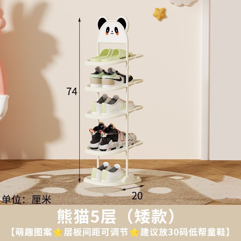 Estante de zapatos para niños, armario de zapatos simple especial para niños, hierro forjado ultra estrecho, espacio de ahorro de zapatos para bebés, estante de almacenamiento de zapatos lindo para el hogar