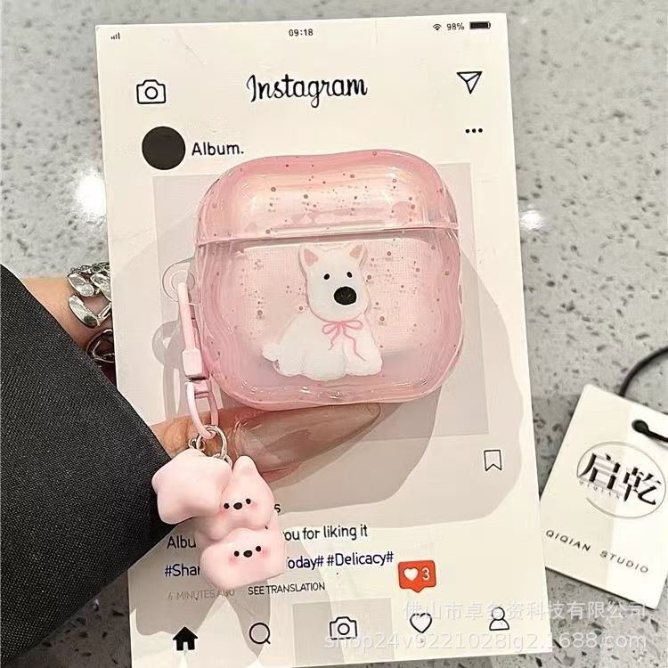 Pink Splash Moxie Highland Puppy Airpods Pro4 Cover auriculares Pro3 Bluetooth auriculares