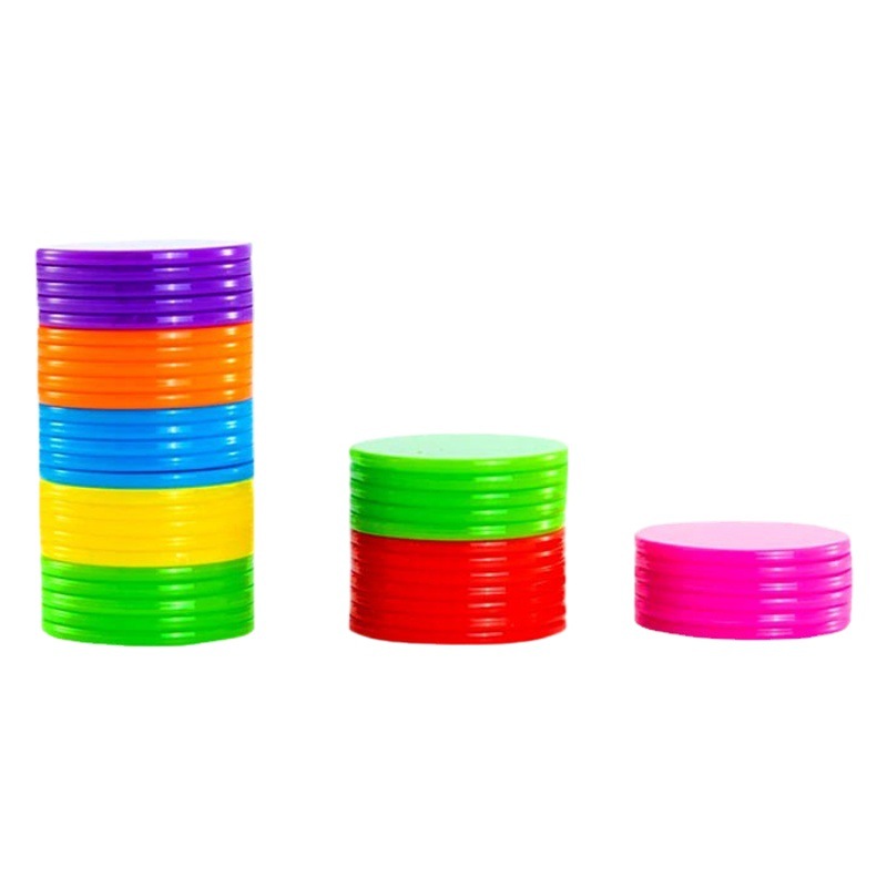 Factory wholesale 25mm plastic chips color chips game coins bingo game accessories teaching plastic coins