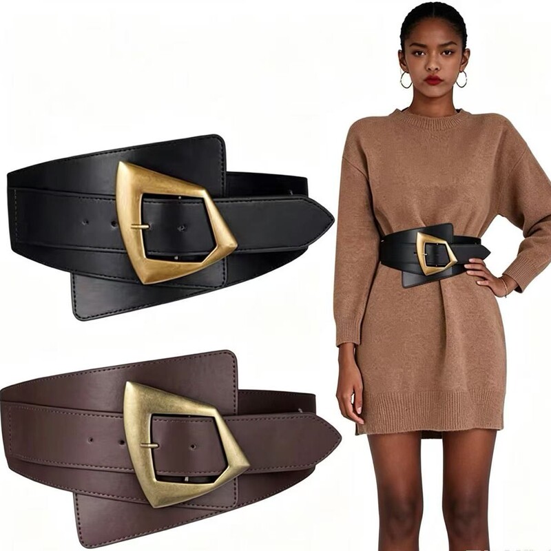 Cross-border fashion elastic waistband for women, black vintage decorative belt for dresses, coats, sweaters, and shirts, wide belt Cross-border fashion elastic waistband for women, black vintage decorative belt for dresses, coats, sweaters, and shirts, wide belt