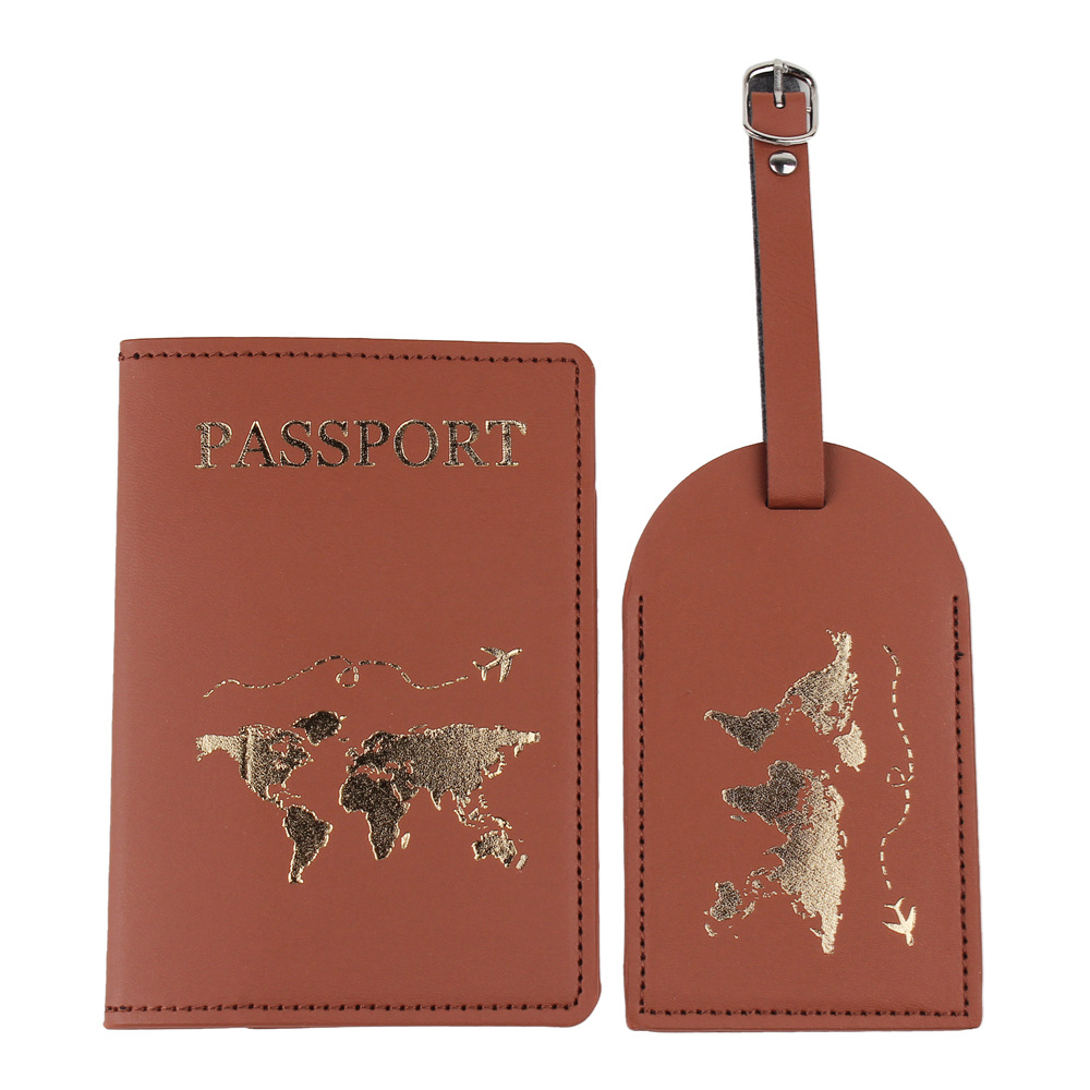 Listado de equipaje transfronterizo tarjeta de embarque de aeronaves PU en stock Mapa de cuero protección de pasaportes