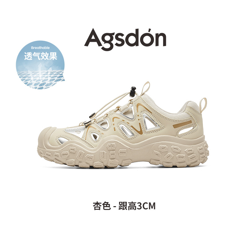 Augu Shi Deng zapatos de base gruesa para padres y mujeres 2026 nuevos zapatos deportivos de senderismo de lana de primavera zapatos de correr casuales ligeros