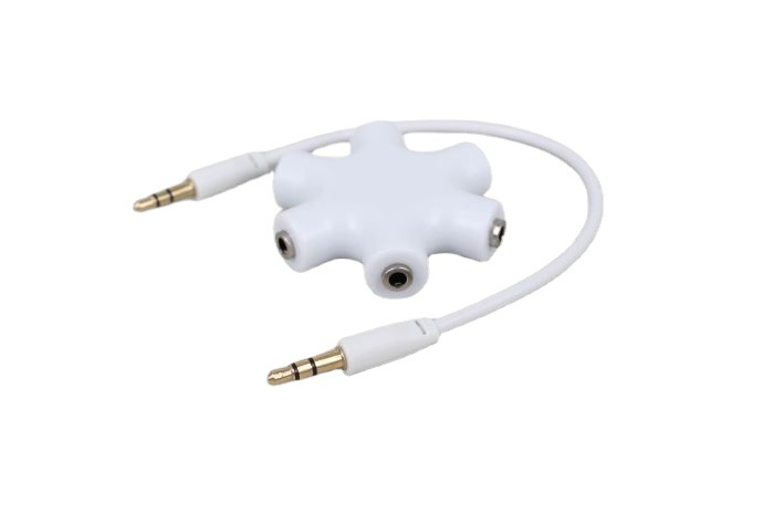 3.5mm雪花一分五音乐分享器六角耳机分线器耳机转接头可印logo