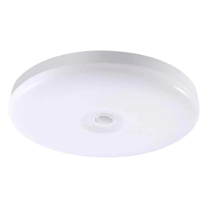 Luz de techo con sensor de cuerpo humano, LED, a prueba de agua, para balcón, escalera, pasillo, radar inteligente, redonda, con control por voz.
