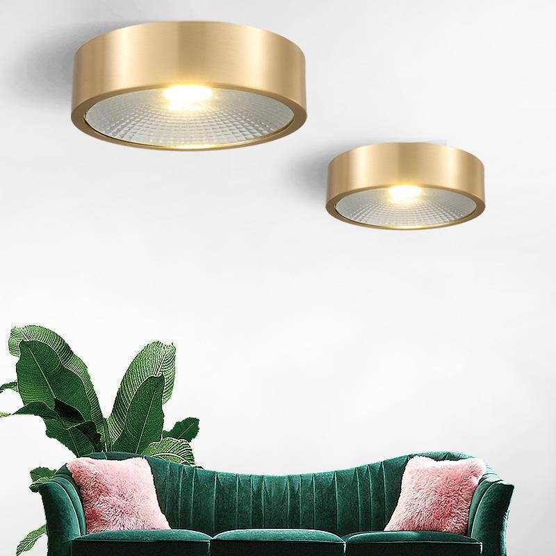 All-Copper Exposed Downlight Round Accessible Luxury Scandinavian Bedroom Entrance Balcony Corridor Light Aisle Light Living Room Ceiling Light