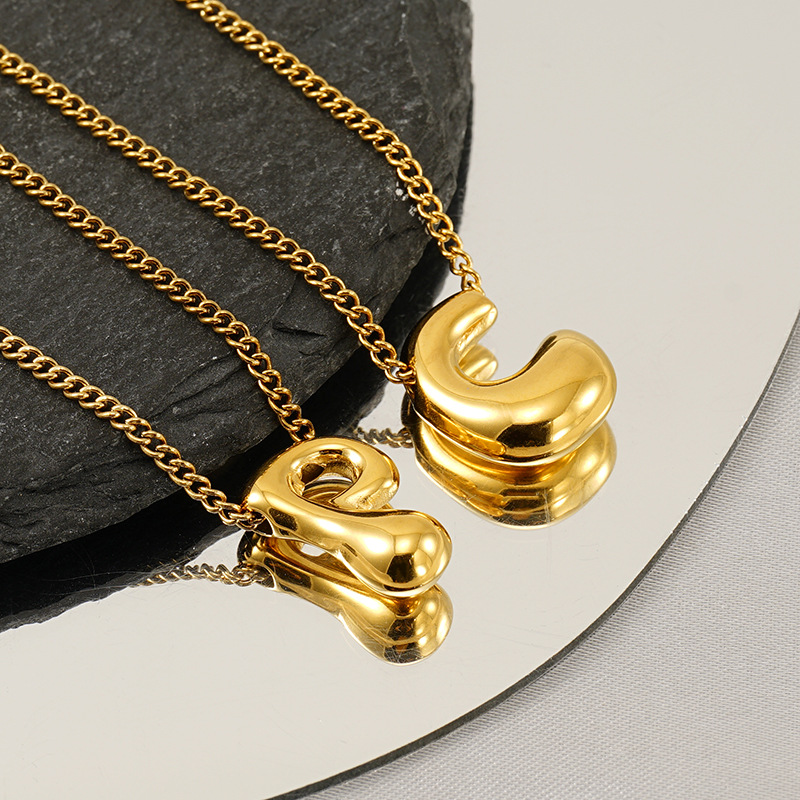 304 Stainless Steel Material Wholesale Jewelry Casual Lady Streetwear Letter 304 Stainless Steel Plating Pendant Necklace
