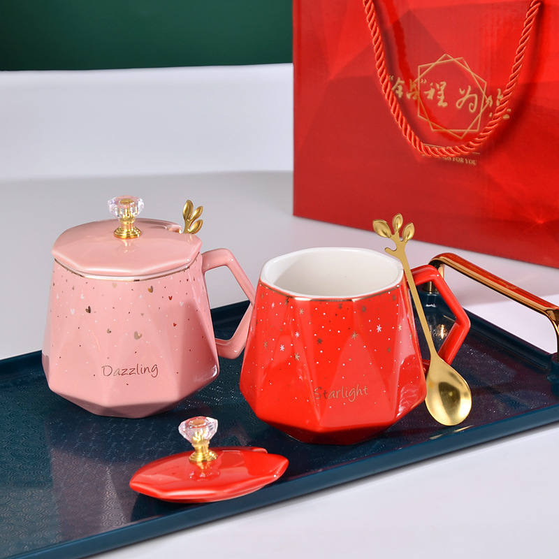 ing色釉描金陶瓷馬克杯喜鋪婚慶伴手禮杯子活動禮品水杯可定logo