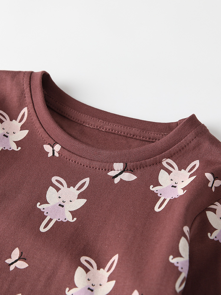 Malwee transfronterizo ropa doméstica de niñas otoño y invierno nuevo conjunto de impresión de aire para niños europeos y estadounidenses dos juegos de niños