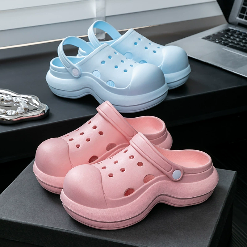 Новые женские сабо Мэри Джейн на толстой подошве, дышащие и устойчивые к запахам, модные закрытые тапочки, увеличивающие рост.