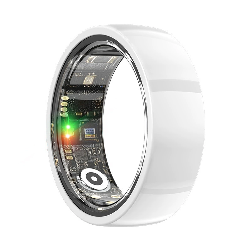 Ceramic universal smart ring, R1000 model, tracks heartbeat, measures blood pressure, monitors oxygen level