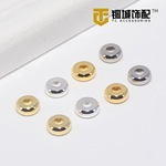 18K包金大孔珠车轮隔片手工diy饰品扁圆隔珠手链圆盘散珠项链材料