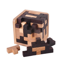 54t Magic Dou Cube Decompression Unlock 54L Building Block Kong Ming Lock Children's Intellectual Toy Wooden Luban Lock Hot Selling