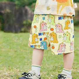 现货儿童夏季卡通印花短裤男女童宽松休闲居家外穿薄款宝宝裤男童