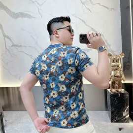 8897夏季新款男士宽松印花短袖T恤潮流休闲百搭圆领上衣