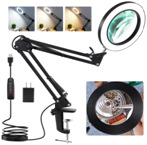 블랙 메탈 클립 + 돋보기, 3톤 조명