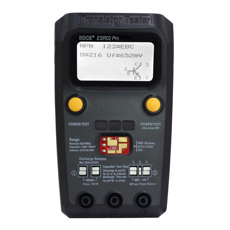 ESR02 Pro Измеритель электролитических транзисторов M328 Измеритель сопротивления, индуктивности, емкости ESR