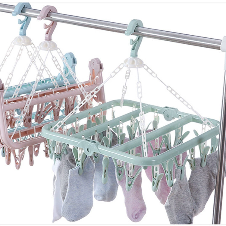 Plastic hanger, children's socks, windproof drying rack, 32