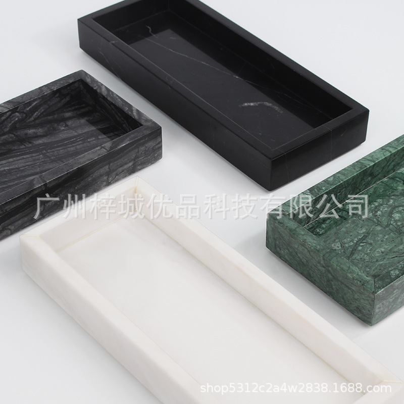 Natural Marble Tray Nordic ins Jewelry Storage Tray Light Luxury Hotel Bathroom Washing Rectangular Storage Tray