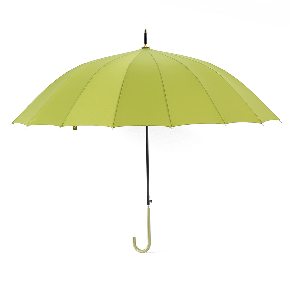 时尚素色16骨超大晴雨伞双人情侣雨伞男女通用长柄遮阳伞抗风牢固