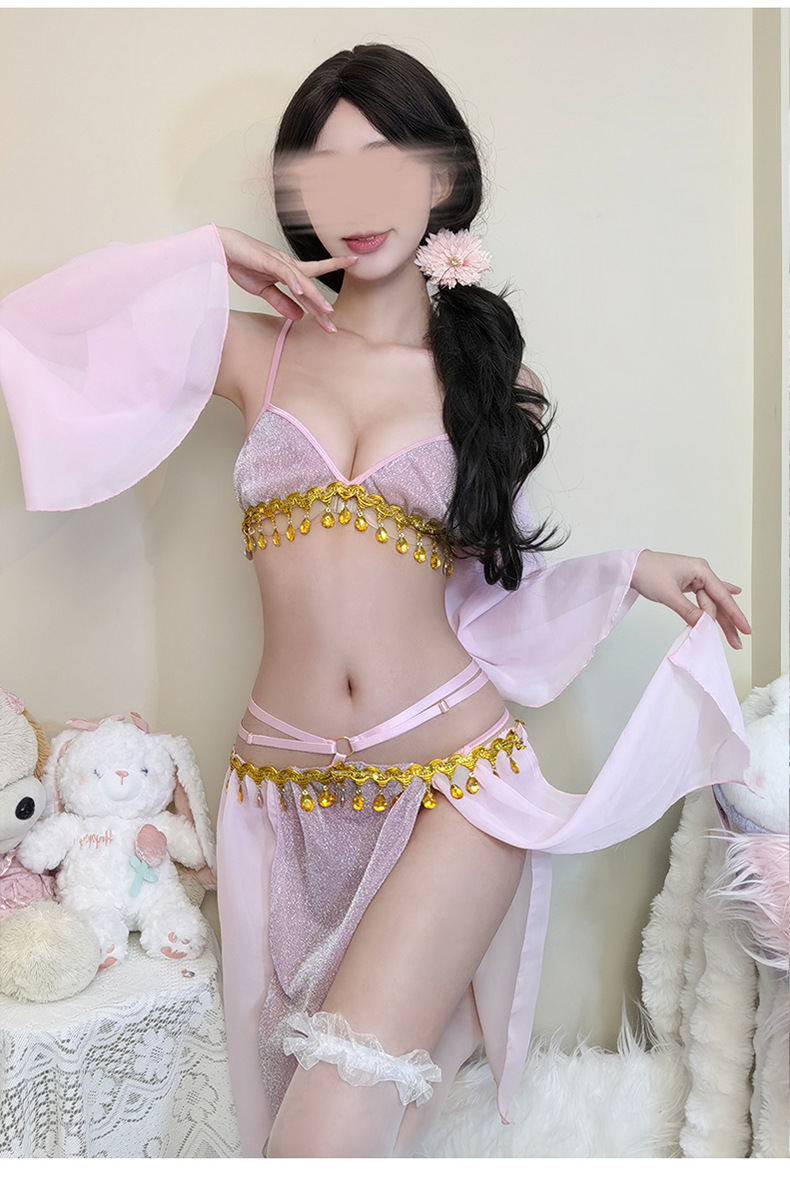 Alien Princess Hanfu-Style Lace Nightdress Set with Tube Top, Sleeves, Skirt and Panties — detail image 15