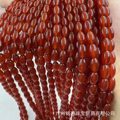 红玛瑙米珠鼓珠散珠串珠半成品DIY项链手链吊坠饰品配件批发瓜珠