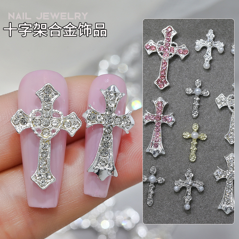 X55 Cross-Border Retro Cross Nail Art Jewelry Wholesale Alloy Large Punk Style Crow Heart Nail Decoration Accessories X55 Cross-Border Retro Cross Nail Art Jewelry Wholesale Alloy Large Punk Style Crow Heart Nail Decoration Accessories