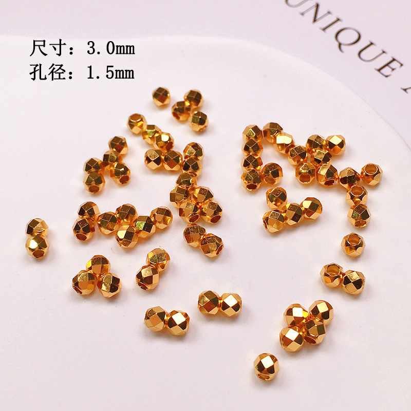 S925 Silver Gold-Plated Small Spacer Beads, Loose Beads, Accessories for Bracelets, Necklaces, String Decorations, DIY Handmade
